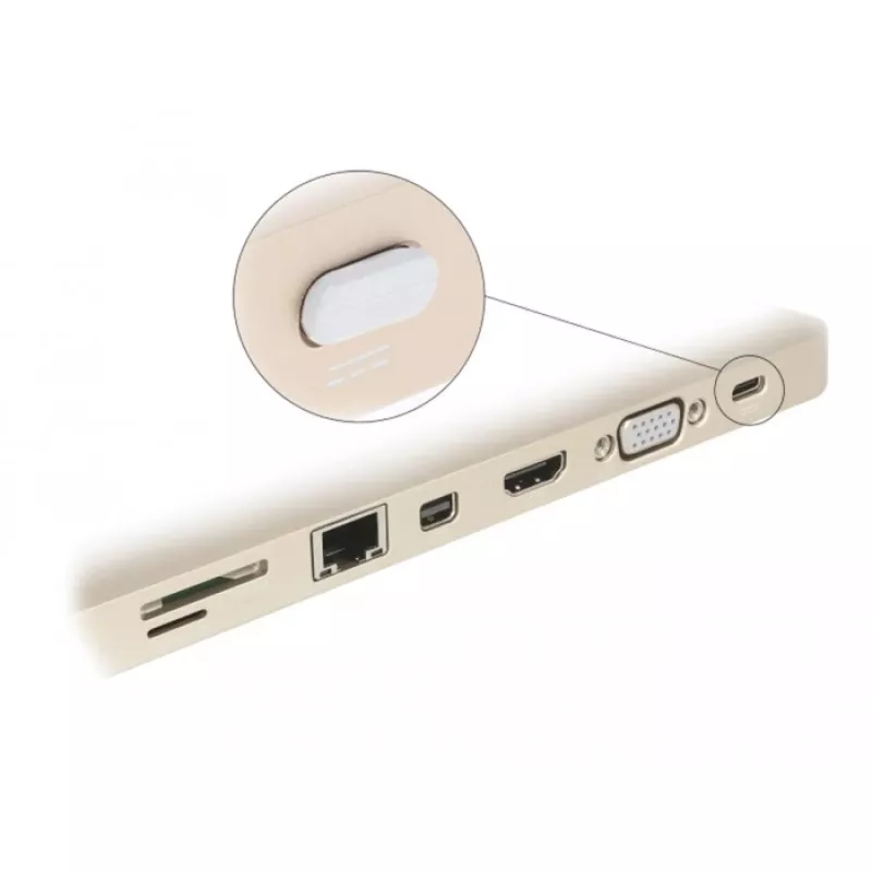 Dulkių dangtelis USB Type-C moteriškai jungčiai DeLOCK 64095 10 vnt balti