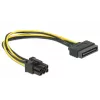 Delock 82924 SATA 15 kontaktų į 6 kontaktų PCI Express maitinimo laidas