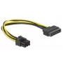 Delock 82924 SATA 15 kontaktų į 6 kontaktų PCI Express maitinimo laidas
