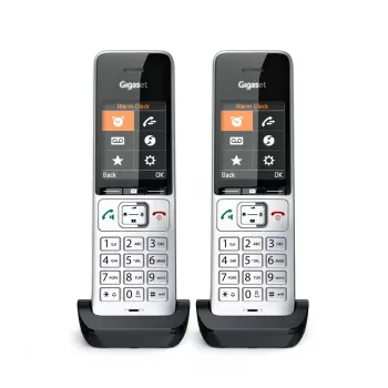 Gigaset COMFORT 500HX duo analoginis/DECT belaidis telefonas su skambučio numerio rodymu, juodas/sidabrinis