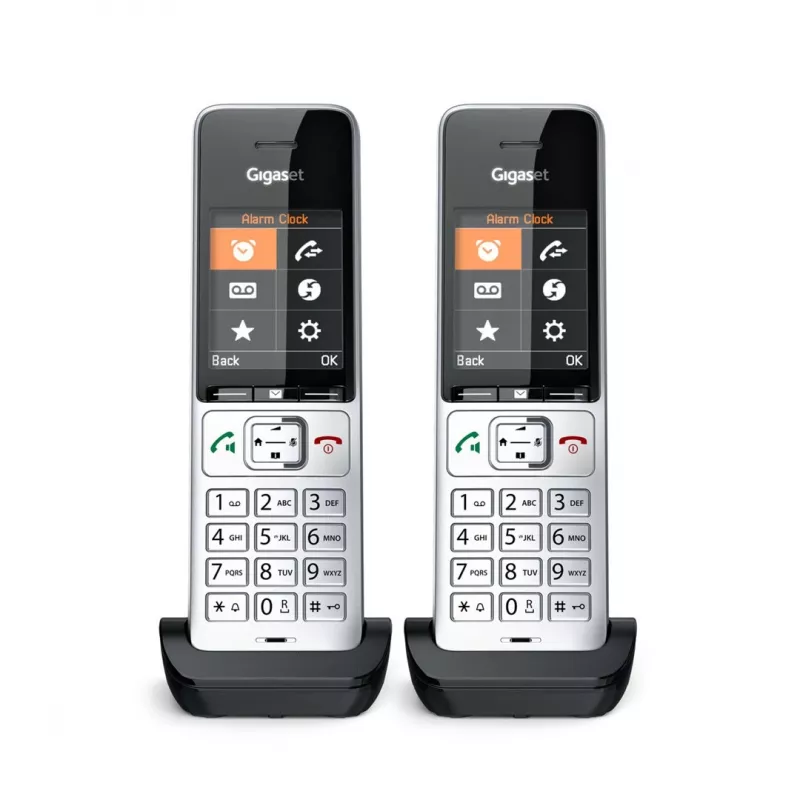 Gigaset COMFORT 500HX duo analoginis/DECT belaidis telefonas su skambučio numerio rodymu, juodas/sidabrinis