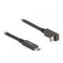 Delock USB-C laidas, 24 kontaktų USB-C (M) į 24 kontaktų USB-C (M) lenktas, USB 3.2 Gen 2, 3 A, 1,0 m, USB Power Delivery (60 W), palaiko 4K 144 Hz (3840 x 2160), iki 10 Gbps