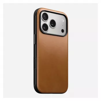 Dėklas mobiliesiems telefonams Nomad Modern Leather Case, iPhone 17 Pro, 16 cm (6,3 colio), įdegusios odos, PC/TPU