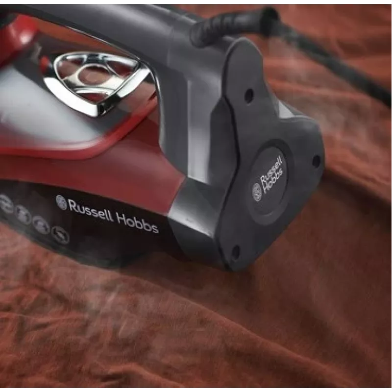 Russell Hobbs 25090-56 lygintuvas sausas ir su garais, keraminis padas, 2600 W, juoda, pilka, raudona