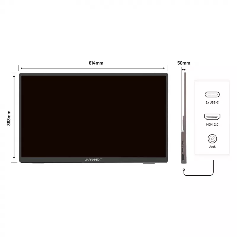 JAPANNEXT JN-MD-I156FHDR-T monitor 39,6 cm (15,6 colio) 1920x1080 Full HD LED liečiamasis ekranas pilkas