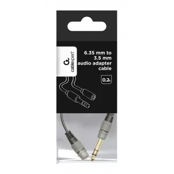 Garso adapteris Gembird A-63M35F-0.2M 6,35mm kištukas į 3,5mm lizdą juodas