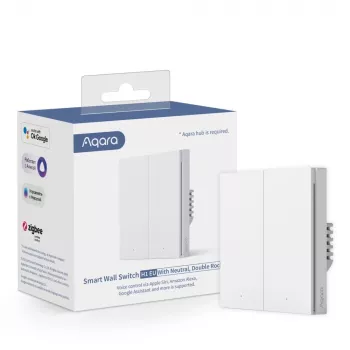 Aqara Smart Home sieninis jungiklis H1, su nuliniu laidu, dviejų klavišų (WS-EUK04)