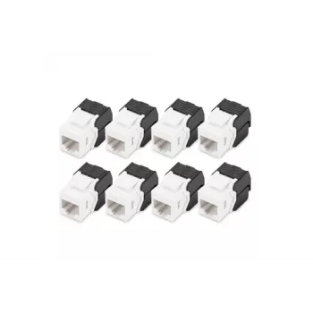 Digitus CAT 6 Keystone Jack neekranuotas 8 vnt. Plokščias Juodas Baltas RJ-45