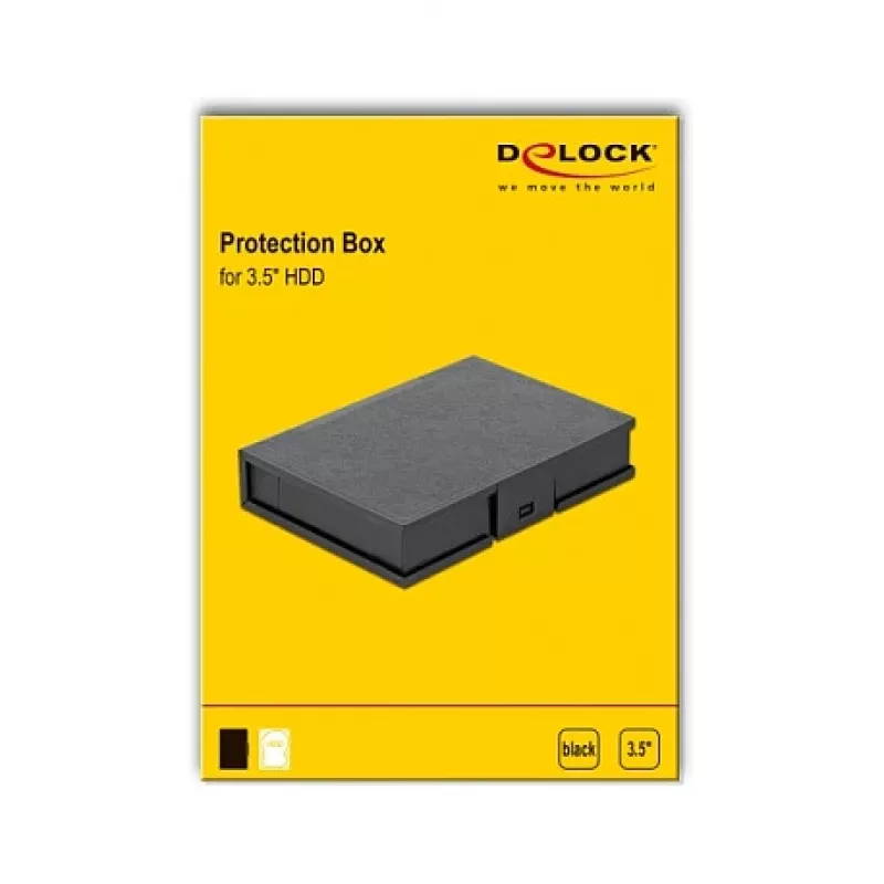 DeLOCK 18372 apsauginis dėklas 3,5 colio HDD, juodas