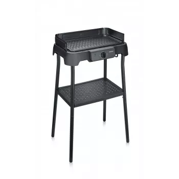Stalinis elektrinis grilis SEVERIN PG 8596, 2000 W, stačiakampė grotelė, juodas, sukamas valdiklis