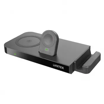 UNITEK MagMighty Combo 5 – 5 viename belaidis įkroviklis (telefonui, laikrodžiui, ausinėms) juodas