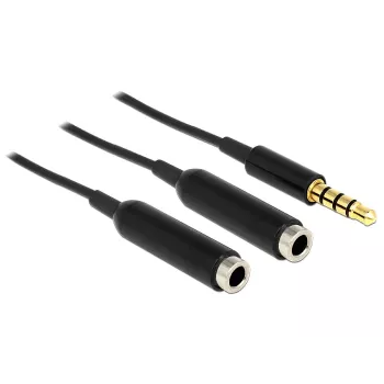 Garso kabelis DeLOCK 65575 0,25 m 3,5 mm 2 x 3,5 mm juodas