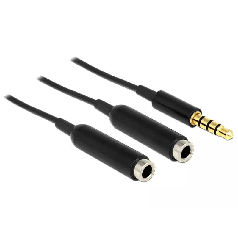 Garso kabelis DeLOCK 65575 0,25 m 3,5 mm 2 x 3,5 mm juodas