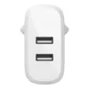 Belkin BOOST CHARGE maitinimo blokas 24 W QC 3.0 2 USB prievadai baltas WCB002VFWH
