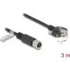 Tinklo kabelis DeLOCK M12 D-koduotas 4 kontaktų moteriškas į RJ45 kištuką Cat.5e 3 m Juodas