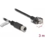 Tinklo kabelis DeLOCK M12 D-koduotas 4 kontaktų moteriškas į RJ45 kištuką Cat.5e 3 m Juodas