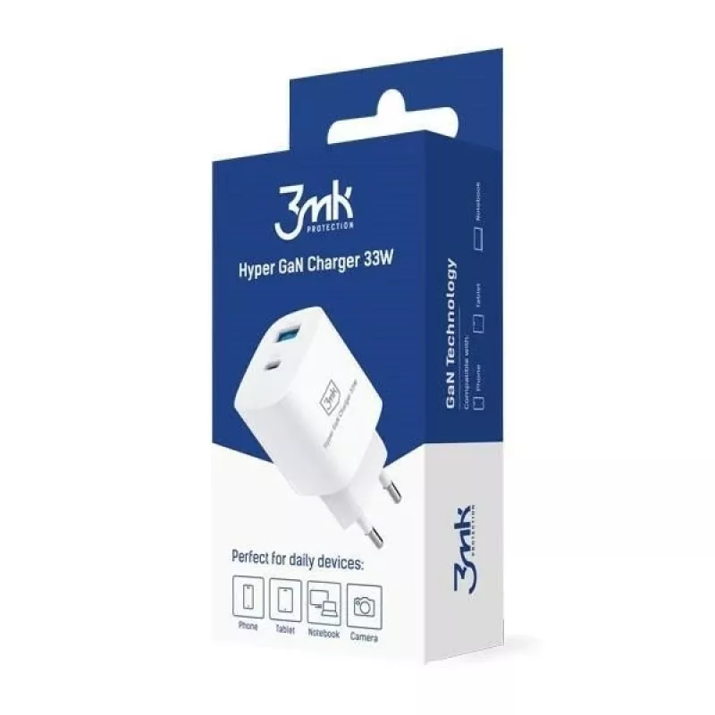 Įkroviklis 33W GaN PD 1xUSB-A+1xUSB-A