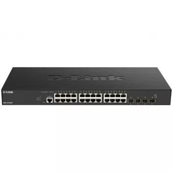 D-Link 24 prievadų 10GBASE-T + 4 prievadų 10/25G SFP28 išmanusis valdomas jungiklis