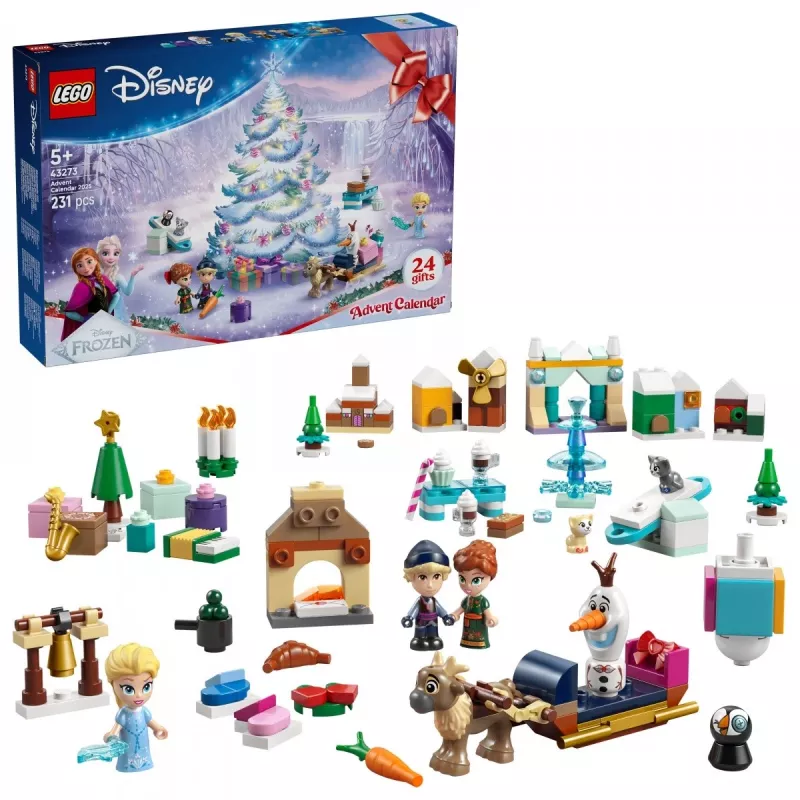 Konstruktorius LEGO Disney „Frozen“ Advento kalendorius 2025 rinkinys 43273 – 231 detalė, 4 minifigūrėlės, nuo 5 metų