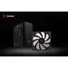 PC korpusas SAVIO Noctis Flow – Cube Mini-ITX/Micro-ATX/ATX, 3x120mm priekyje, 1x120mm gale, 2x3.5 colio + 3x2.5 colio vietos, grūdintas stiklas