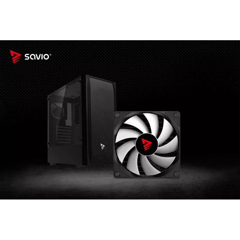 PC korpusas SAVIO Noctis Flow – Cube Mini-ITX/Micro-ATX/ATX, 3x120mm priekyje, 1x120mm gale, 2x3.5 colio + 3x2.5 colio vietos, grūdintas stiklas