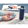 Kelioninis puodelis Leifheit 03275 600 ml nerūdijantis plienas, dvigubos sienelės, sandarus, atverčiamas dangtelis, rankena, juoda/mėlyna
