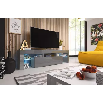 Cama TV stovas TORO 158 pilkas/pilkas blizgus