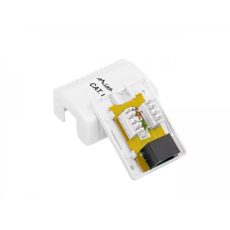 LANBERG OU6-0001-W – montažinė RJ-45 lizdo dėžutė, Cat6, balta