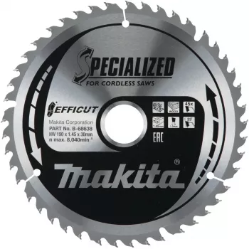 Makita Efficut pjūklo diskas – medienai ir metalui – 190 mm – 45 dantys (B-68638)