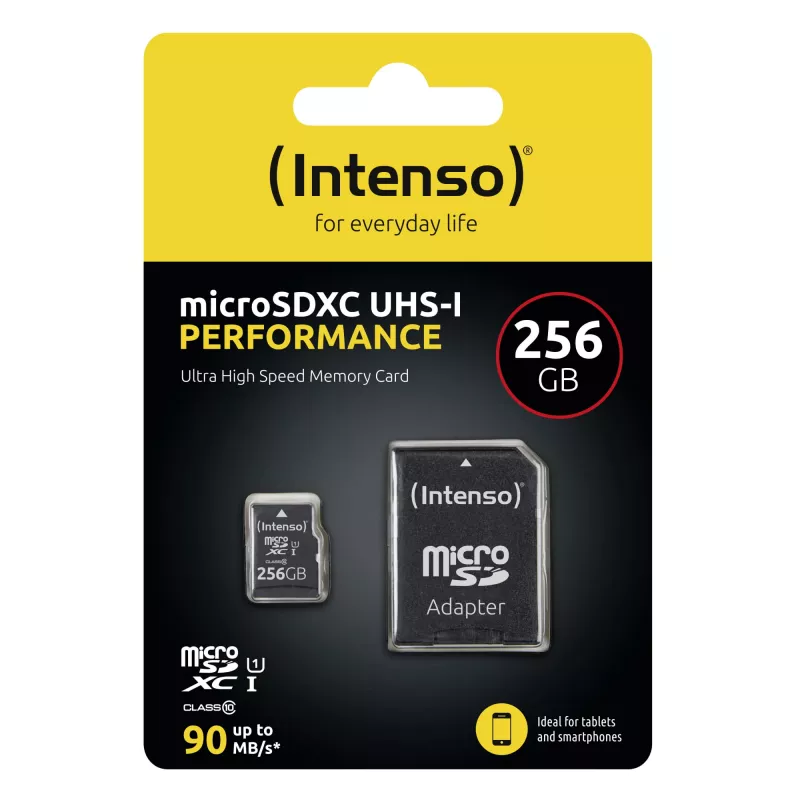 Intenso 256GB UHS-I microSD Performance Class 10 atminties kortelė