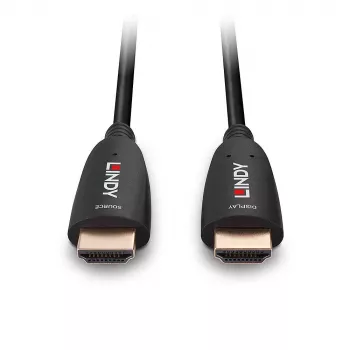 Lindy 10 m Fibro-optinis hibridinis HDMI 8K60 laidas, 10 m, HDMI A tipo (standartinis), HDMI A tipo (standartinis), 48 Gbit/s, juodas
