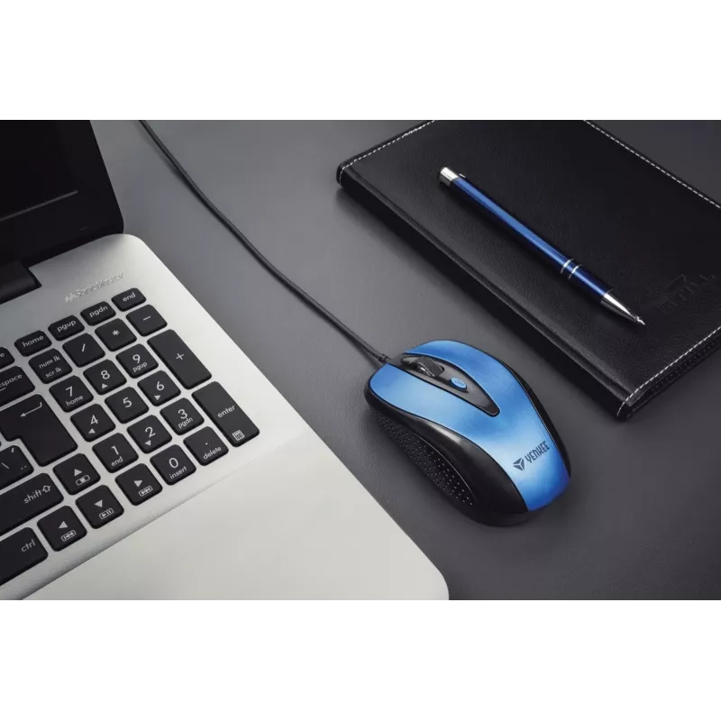 Yenkee YMS 1025BE QUITO USB laidinė pelė, optinė, simetriška, mėlyna