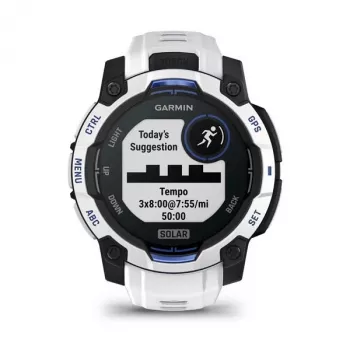 Išmanusis laikrodis GARMIN Instinct 2 45 mm, MIP 0,9 colio (176×176), GPS, Solar, Silikoninis dirželis Mėlyna/Balta