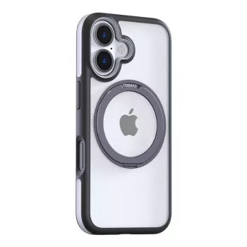 Apsauginis dėklas Torras Ostand R Fusion, skirtas iPhone 16 Plus – juodas, plonas kietas korpusas