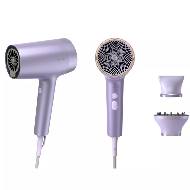 Plaukų džiovintuvas Philips BHD720/10 — 1800 W, joninis, šaltas oras, 4 šilumos lygiai, 2 greičiai, alyvinė