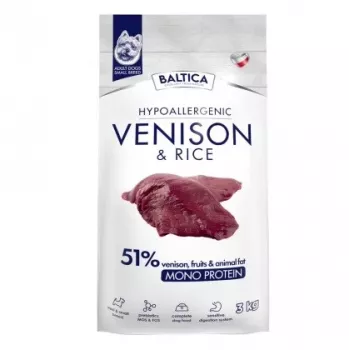 BALTICA Nutraceutic Hipoalerginis sausas ėdalas smulkių veislių šunims su elniena ir ryžiais - 3kg