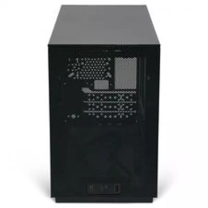Mini ITX/ATX kompiuterio korpusas ssupd Meshroom D (CS-MRD-BK-1) – kompaktiškas juodas korpusas su tinklelinėmis plokštėmis