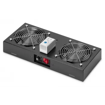 Stogo ventiliatorius Digitus DN-19 FAN-2-WM-T-SW 19 colių spintoms