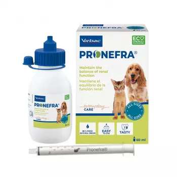 VIRBAC PRONEFRA 60 ml – veterinarinis papildas inkstų veiklai palaikyti šunims ir katėms