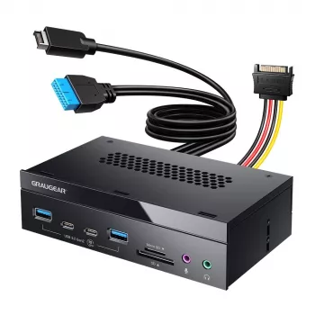 GrauGear G-MP03-CR-AU Daugiafunkcis priekinis skydelis 4 prievadų USB šakotuvas + kortelių skaitytuvas (USB, SD, microSD)