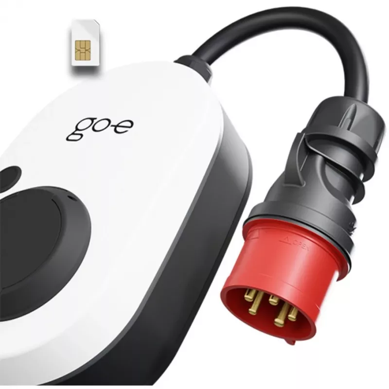 Įkrovimo stotelė GO-E Gemini flex 2.0, 22 kW (32A 3 fazės), Wallbox balta/juoda, mobili įkrovimo stotelė, 4G/LTE