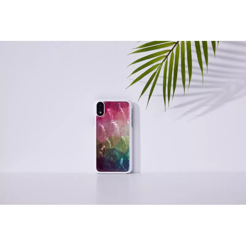 Dėklas išmaniajam telefonui iKins, skirtas iPhone XR – vandens gėlių dizainas, baltas