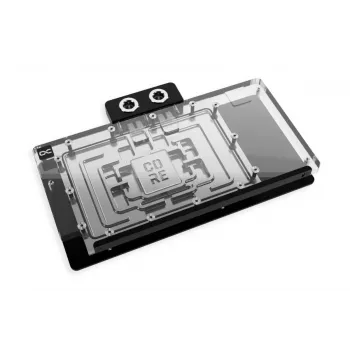 Alphacool Core serijos GPU vandens aušintuvas su vario šaltojo bloko, chromo apdaila, aliuminio galine plokšte ir akrilo aRGB apšvietimu