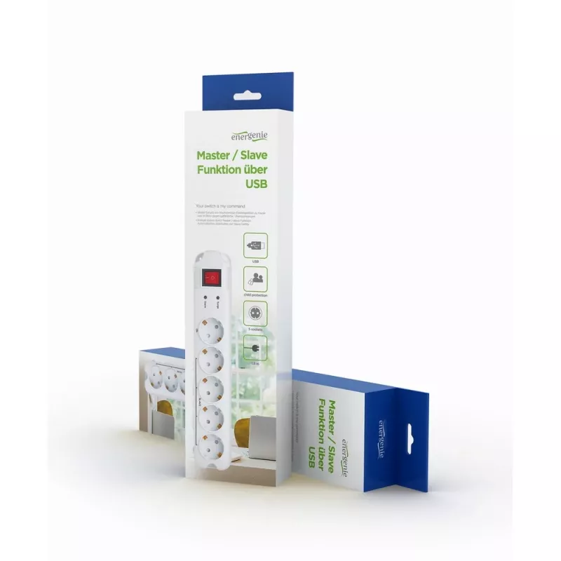 Apsauginis filtras Gembird PCW-MS-2G Baltas 5 AC lizdai 250V 1,8m