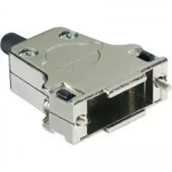 Harting D-SUB korpusas, 9 kontaktų, metalinis, 180°, sidabrinis, 09 67 009 0344, 1 vnt.
