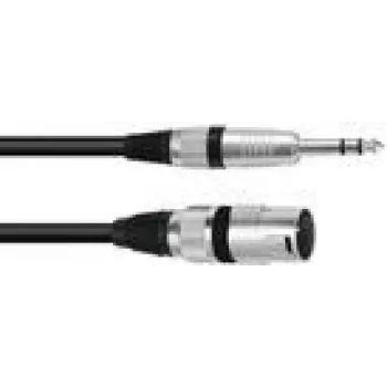 Garso kabelis XLR (3 kontaktų) 6,35 mm Omnitronic 3022075E 0,2 m juodas