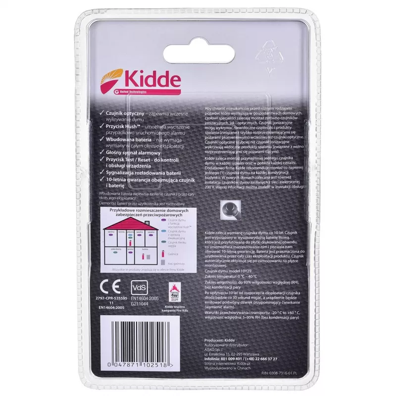 KIDDE 10Y29A dūmų detektorius