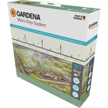 Laistymo rinkinys Micro-Drip-System daržovėms/gėlėms 60 m², juodas/pilkas, modelis 2023