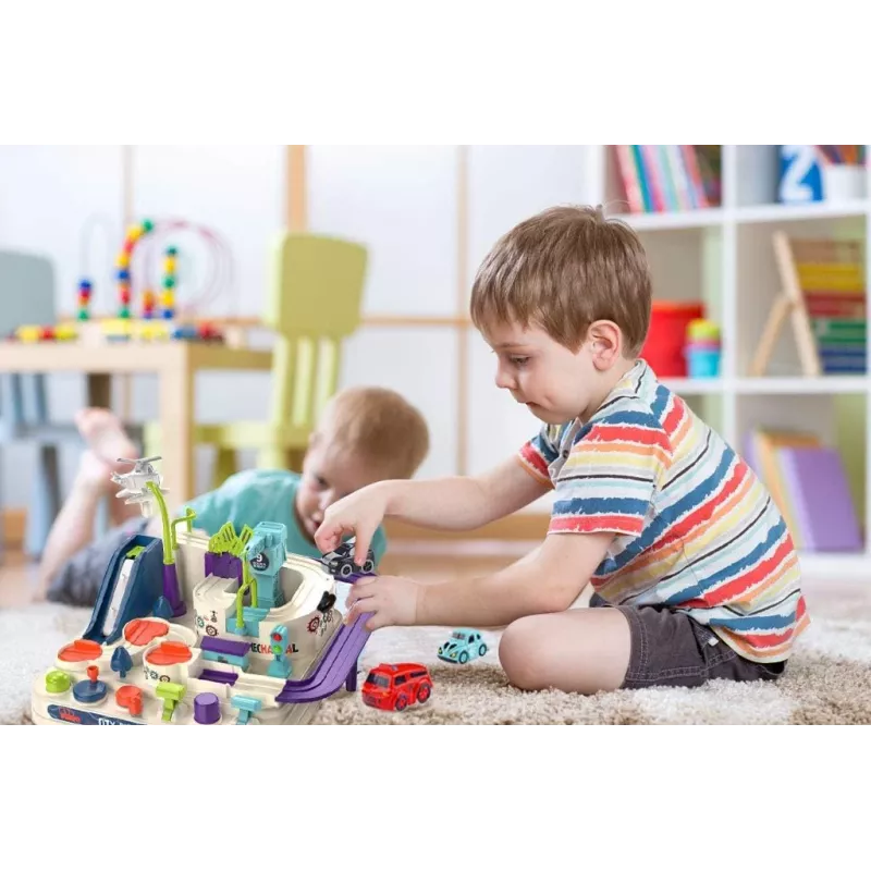 Lenktynių trasos rinkinys Extralink TOYS — išmanieji automobiliukai su moduliniais bėgiais