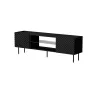 TV spintelė Cama Meble LUCCA 180x40x59 cm, juoda, medžio drožlių plokštės viršus, juodas rėmas